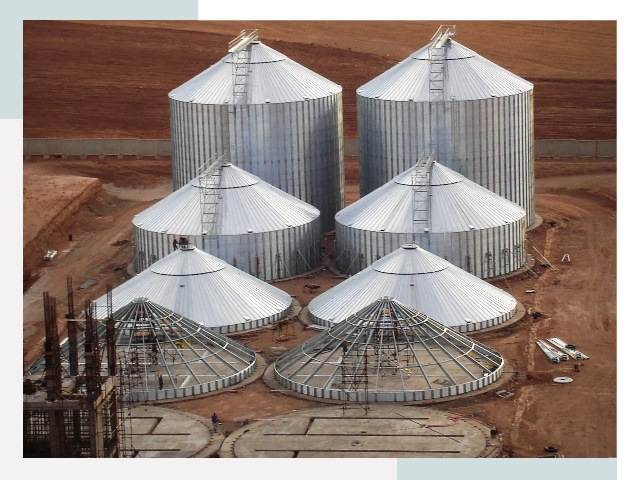 Строительство зерновых силосов в Озерске