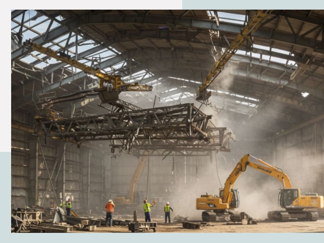 Демонтаж ангаров в Озерске от 609 руб. за м²